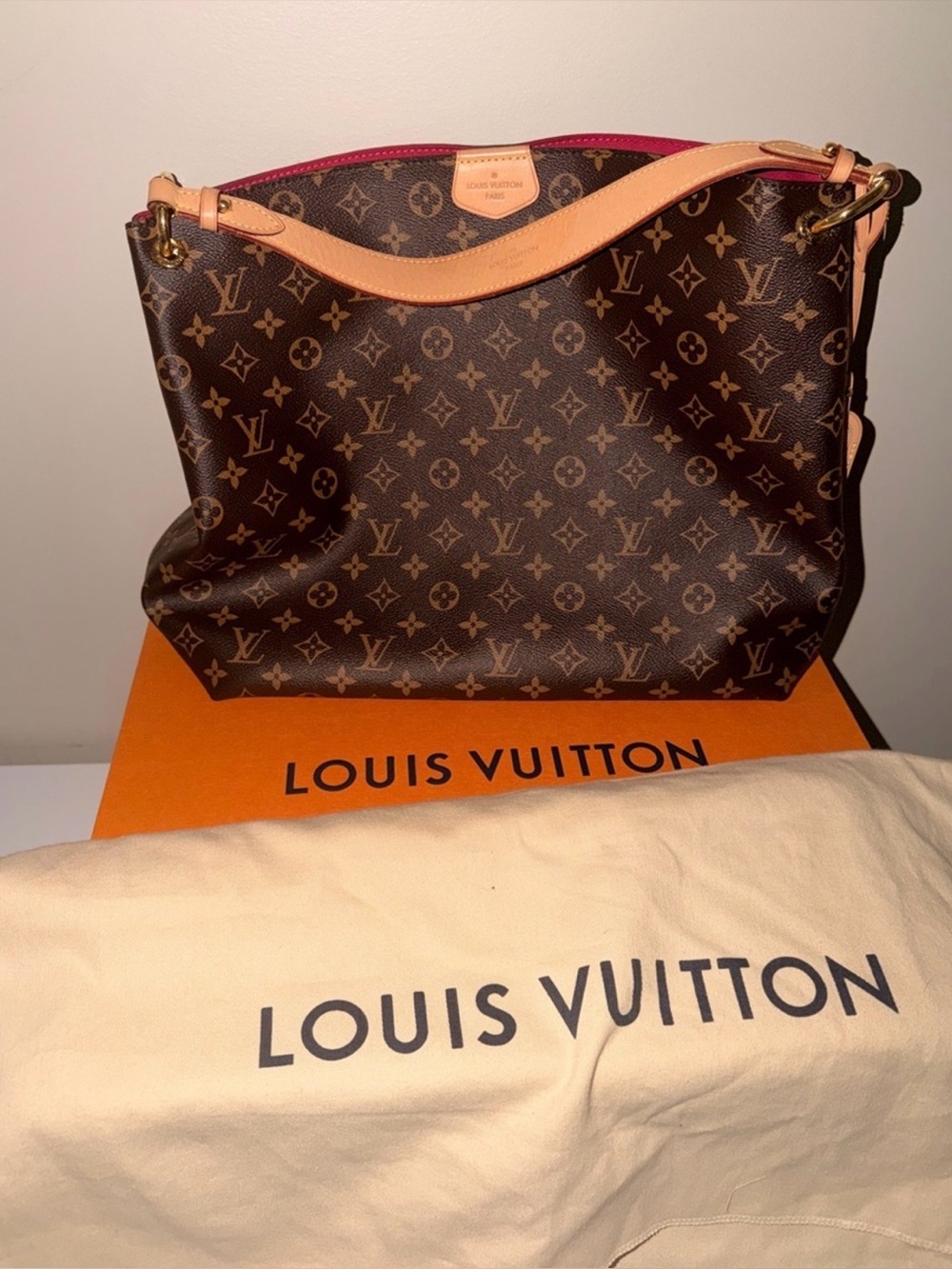 Louis Vuitton Orange Presentation Box and Bag